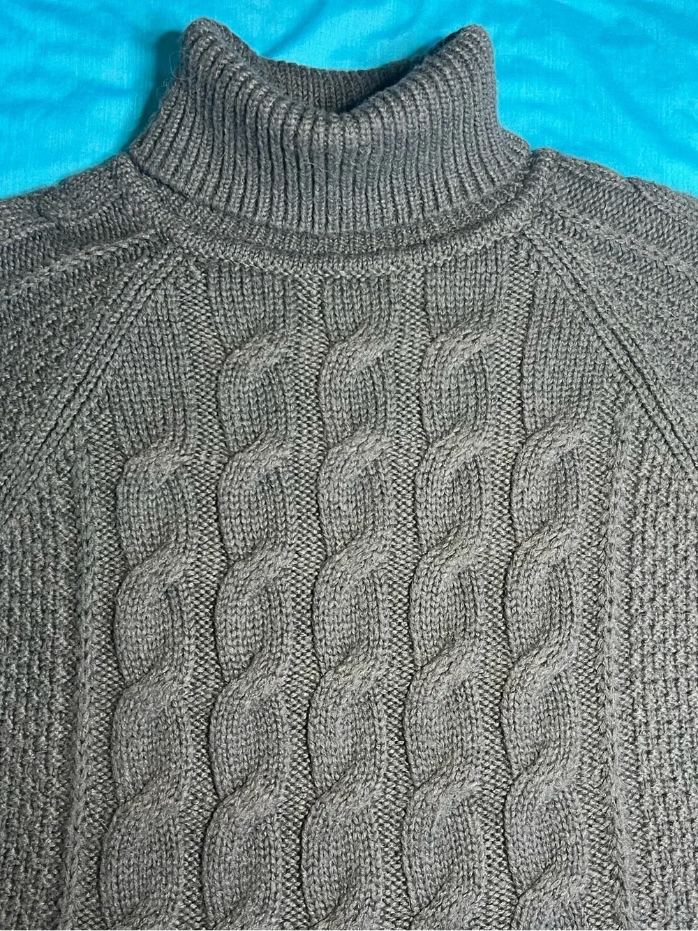 Gap Cable Knit Turtleneck Sweater Gray Wool Alpaca Fisherman Cozy Preppy S